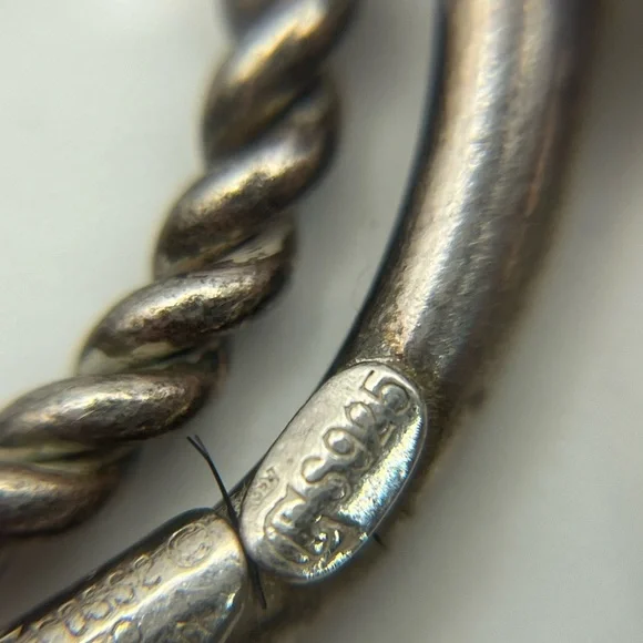 Grosse Germany heavy sterling silver round link twisted chain bracelet vintage
